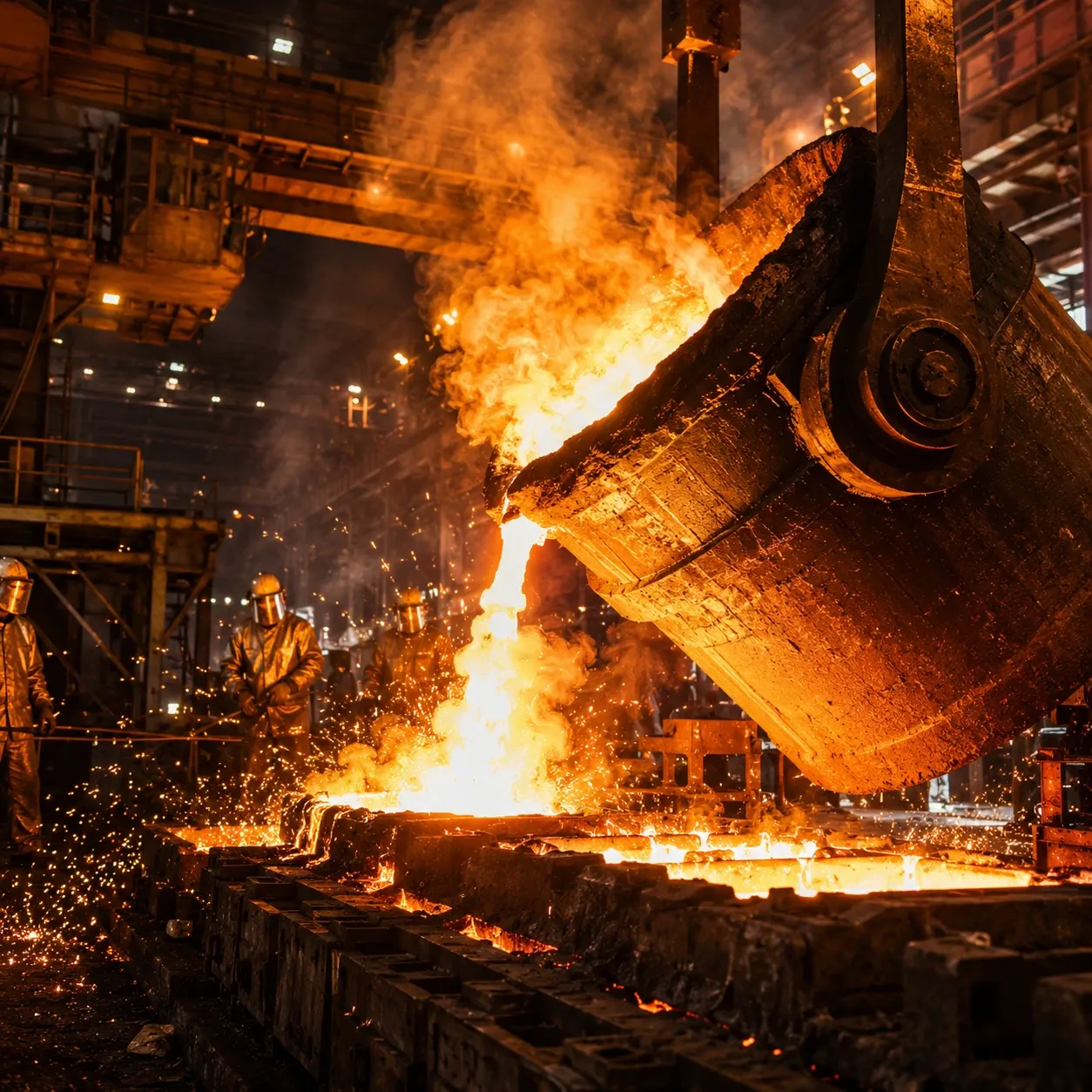 Rugged industrial photoelectric sensors mounted in a steel mill environment with heat dust and harsh conditions